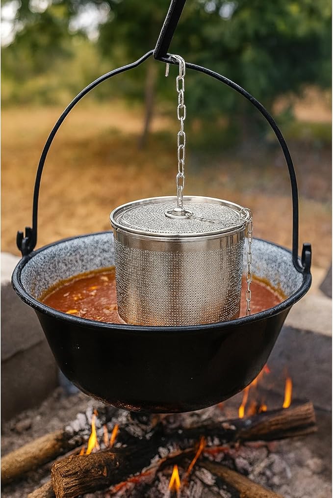 Stainless Steel Seasoning Strainer | Large Capacity Tea Mesh Tea Infuser Strainer with Extended Chain for Cooking Seasoning Filter - Bloomnest