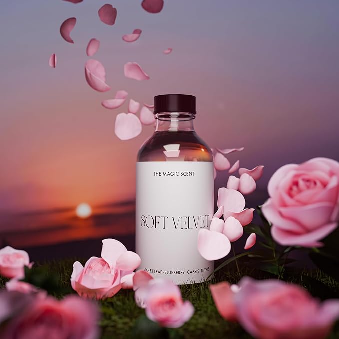 The Magic Scent Soft Velvet Diffuser Oil - Hotel & Home Luxury Scents - Diffuser Oil Scents for Home Designed for Use in All Diffusers - 4 fl oz, 120 mL - Bloomnest