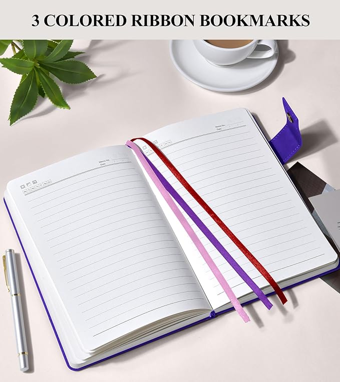 365 Page Thick Lined Journal Notebook for Men Women, B5 Large Leather Journals for Writing, Hardcover Notebooks for Work, School, Note Taking, Business, Travel Diary, College Ruled 7.6" x 10" - Bloomnest