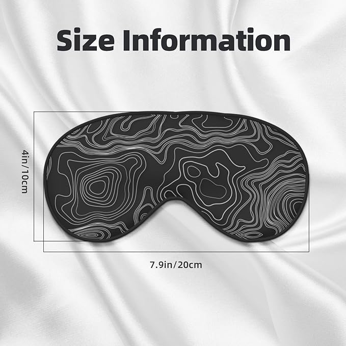 Sleep Eye Mask Topographic Map Sleep Mask for Women Men Comfortable Eye Mask with Adjustable Strap Soft Eye Cover Blindfold for Travel Yoga Nap Shift Work - Bloomnest