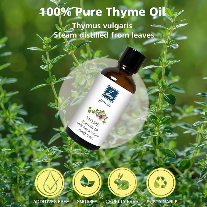 Thyme Essential Oil, 100% Pure Undiluted, 30ml/1 oz - Bloomnest