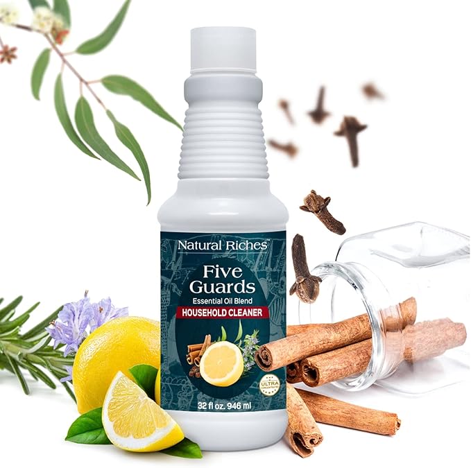 Natural Riches Household Cleaner Concentrate Five Guards from The Tales of French stories of Thieves Essential Oil Blend Household Cleaner - 32 fl oz - Bloomnest