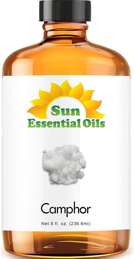 Sun Essential Oils – 8 oz Camphor Essential Oil with Dropper for Diffuser, Skin, Aromatherapy Massage, Humidifier, Crisp Scent for Candle, Lotion & Soap Making, Room Fragrance - Bloomnest