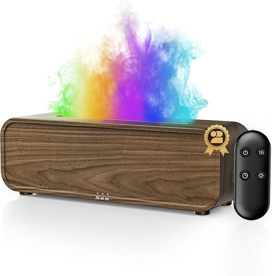 Sound Reactive Flame Air Diffuser Humidifier,7 Colors Aromatherapy Essential Oil Diffuser,Ultrasonic Aroma Humidifier with Timer for Home,Bedroom,Office,Yoga - Bloomnest