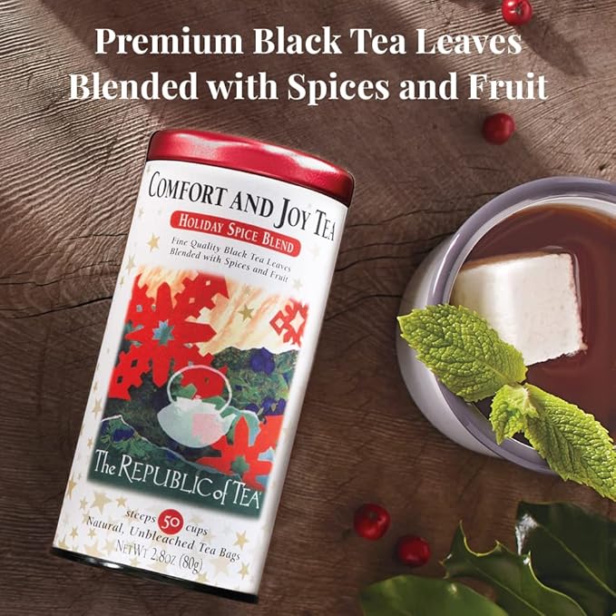 The Republic of Tea – Comfort and Joy Tea, Holiday Spice Blend, 50 Tea Bags, Naturally Caffeinated - Bloomnest
