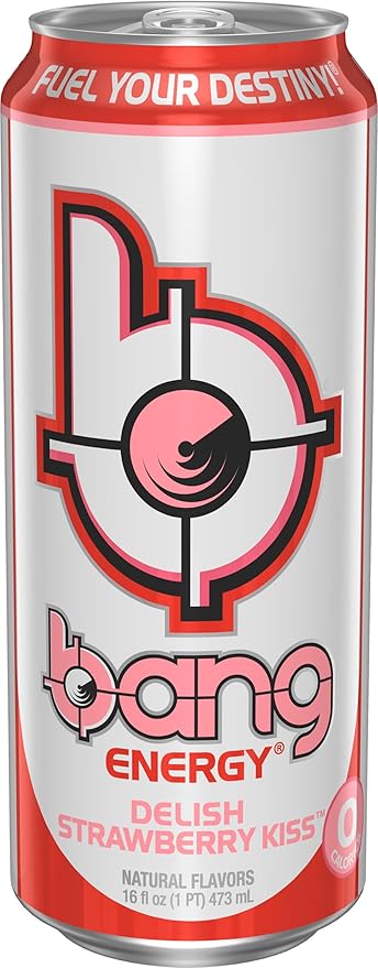 Bang Energy Delish Strawberry Kiss, Sugar-Free Energy Drink, 16 Fl Oz (Pack of 12) - Bloomnest