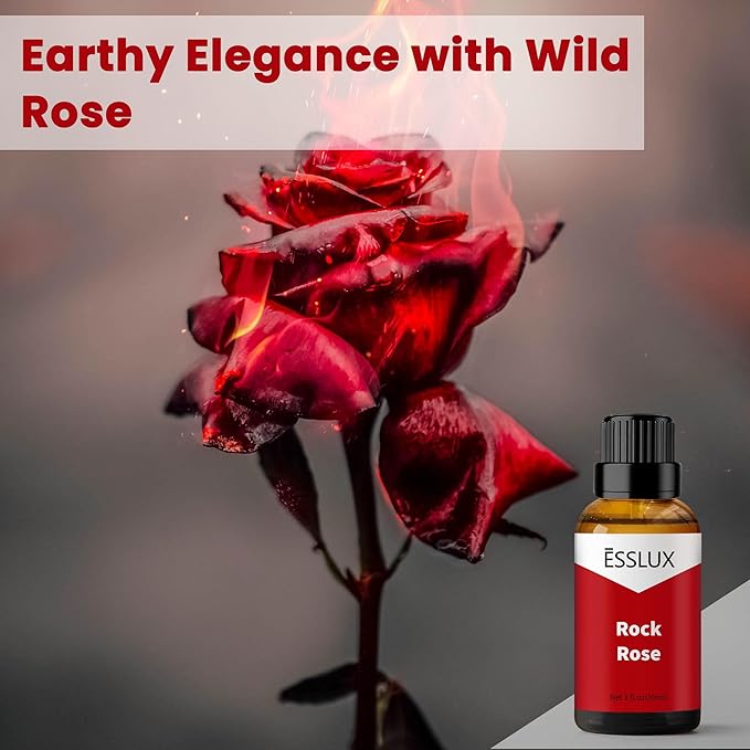 Rock Rose Fragrance Oil, ESSLUX Aromatherapy Essential Floral Scented Oils for Home for Diffuser, Massage, Soap, Candle Making Scents, Perfume, Humidifier, 30 ml - Bloomnest