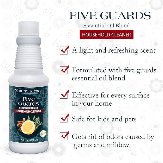 Natural Riches Household Cleaner Concentrate Five Guards from The Tales of French stories of Thieves Essential oil blend household cleaner - 16 fl oz - Bloomnest