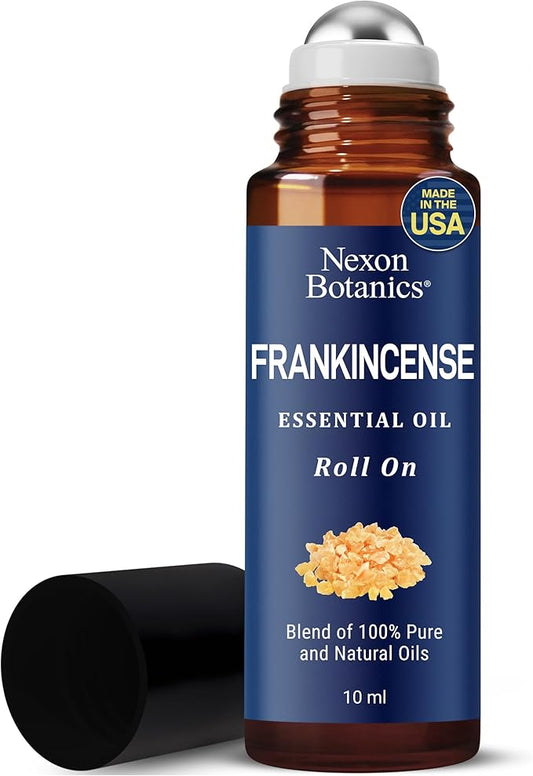 Frankincense Essential Oil Roll-On 10 ml - Pure, Natural Oil with Grapeseed for Aromatherapy & Skin Care - Nexon Botanics - Bloomnest