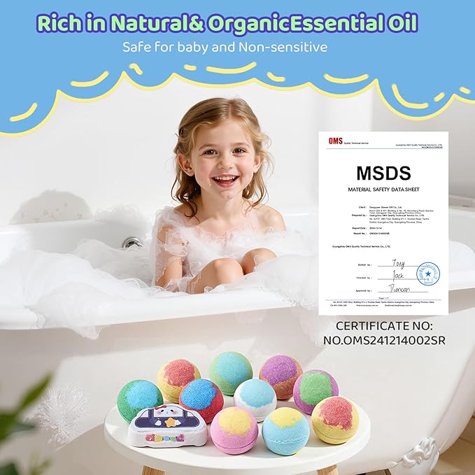Bath Bombs for Kids with Toys Inside for Girls Boys - 11 Pack Bath Bombs Gift Set with Surprise with Surprise Toys | Kids Safe Bubble Bath Fizzy Balls Halloween Christmas Birthday Gift Kit - Bloomnest