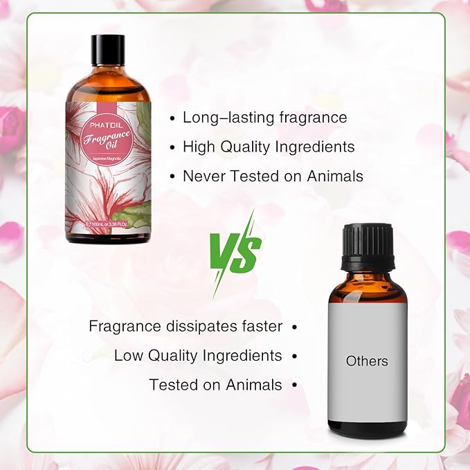 PHATOIL 3.38FL.OZ Japanese Magnolia Fragrance Oils for Aromatherapy, Essential Oils for Diffusers for Home, Perfect for Diffuser, DIY Candle and Soap Making, DIY Scented Products - 100ml - Bloomnest