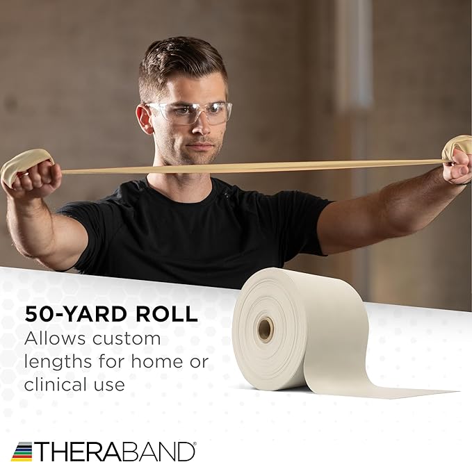 THERABAND Resistance Band, Black, Special Heavy, 50-Yard Roll, Latex Elastic Band for Exercise - Bloomnest