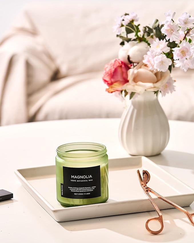 M&SENSE Magnolia Jasmine Spring Scented Candle, 11.6oz 70 Hours Long Lasting Clean Non Toxic All Natural Soy Wax Candle for Relaxing & Stress Relief, 2 Wick Romantic Fragrance Gifts for Home Decor - Bloomnest