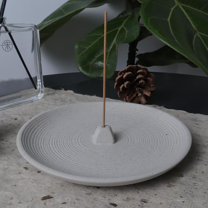 Incense Holder Ceramic Incense Burner Simple Style Incense Sticks Holder Insence Tray for Set for Office Yoga and Livingroom (White) - Bloomnest