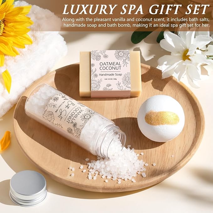 Birthday Gifts for Women Self Care Get Well Soon Gift Baskets, Spa Care Package Thinking of You Sunflower Gifts, Sending Sunshine Box Unique Valentine's Day Gift for Women Wife Her Girlfriend Mom Sis - Bloomnest