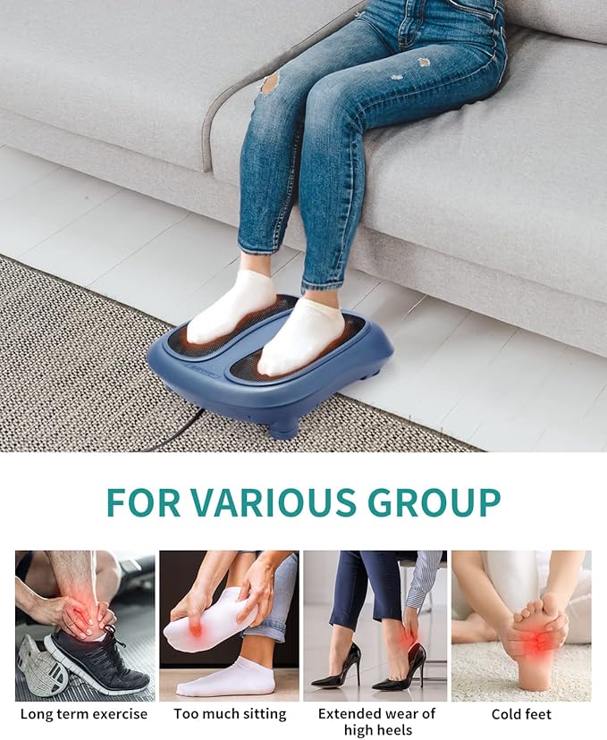 Nekteck Foot Massager with Heat, Shiatsu Foot Massager for Neuropathy, Plantar Fasciitis, Electric Heated Foot Massage Machine for Pain Relief and Circulation, Gifts for Man Woman Her Him Birthday - Bloomnest