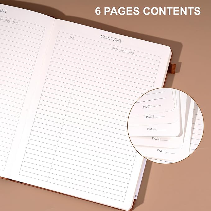 CAGIE Journal Notebook for Men Women Brown- B5 Large Journaling Notebooks Journals Leather for Writing Work Diary Hardcover Thick - Bloomnest