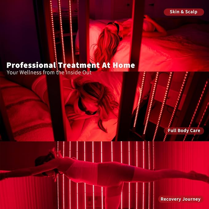 Red Light Therapy Lamp, Full Body Infrared Light with 850nm x2 & 660nm x1 LEDs, Head-to-Toe Coverage for Wellness Support, Recovery & Pain Relief, Semi Ring Design MicroENE