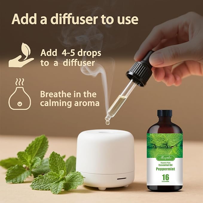 Peppermint Essential Oil-Peppermint Fragrance Oil 16.33oz (490ml)-100% Pure Natural Scent for Diffusers, Candles, Soap Making & Aromatherapy-Relaxing Home & Gift Essential Oil for Bath, Massage - Bloomnest