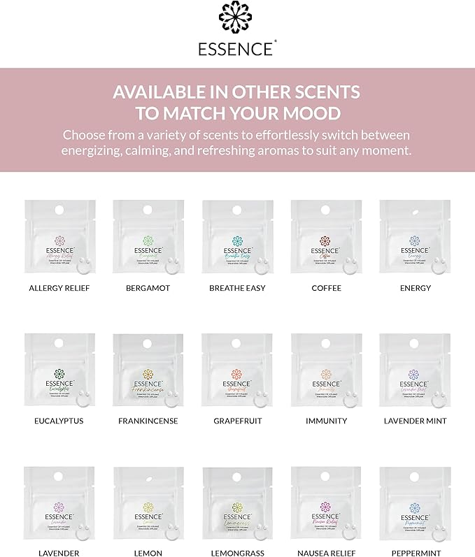 Essence Wearable Aromatherapy Nasal Diffuser – Allergy Relief Essential Oil Nose Ring – Personal Scent Clip for Travel, Work & Everyday Use – Made in USA (3 Pack) - Bloomnest
