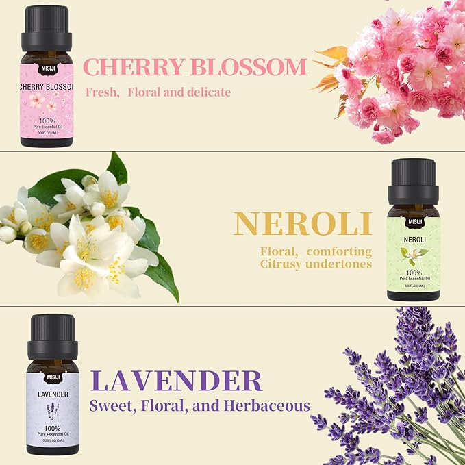 Essential Oils Set-Essential Oils for Diffuser for Home,Diffuser Oils Scents for Aromatherapy,Laundry,Candle&Soap Making,Humidifiers 6 X 10ML - Bloomnest