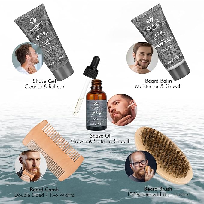 Valentines Day Gifts for Men, 14 Pieces Grooming Set, Hydrating Skin Care Set, Beard Kit Spa Set, Bath & Body Care Kit, Boyfriend, Dad, Anniversary Gifts, Birthday, Christmas, Father's Day - Bloomnest