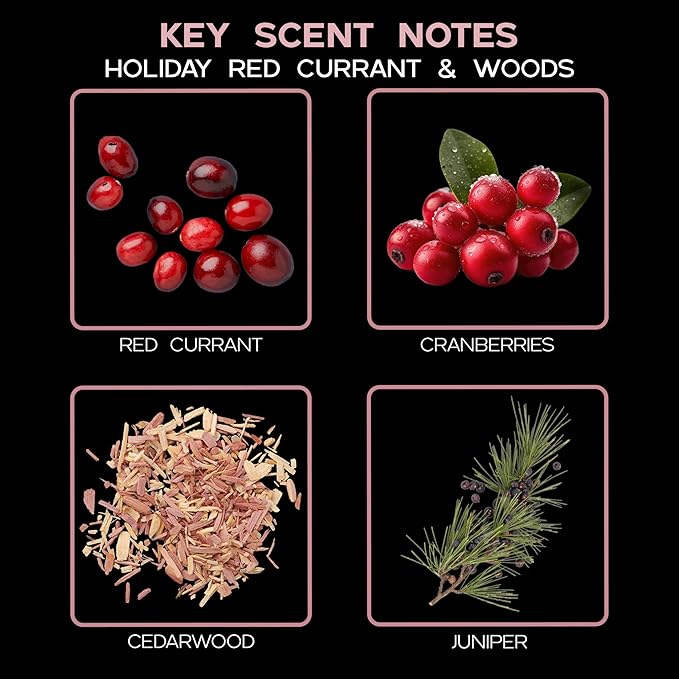 LOVSPA Holiday Red Currant & Woods Diffuser Oil - Luxury Essential Oils for Diffuser Refill & Air Freshener Room Spray - Long-Lasting Home Fragrance, Scented Oil for Diffusers, USA Made, 4oz - Bloomnest