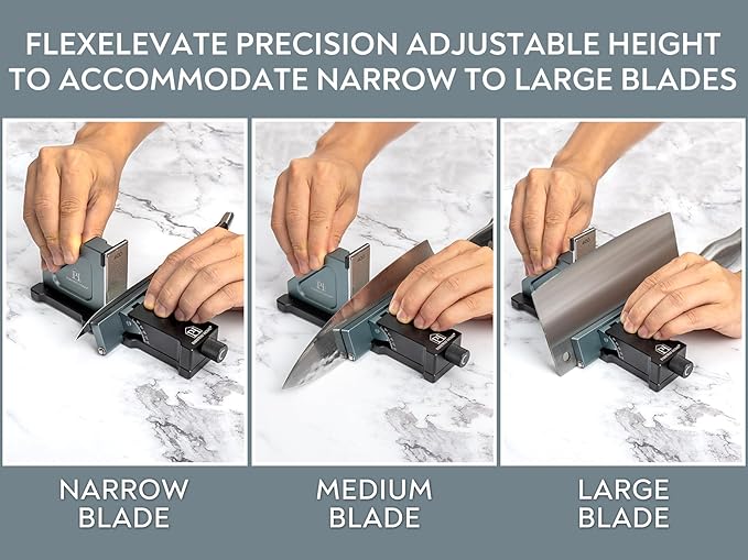 Rolling Knife Sharpener with Adjustable 10° to 40° Options and Adjustable Grinding Height, Knife Sharpener Kit, Roller Knife Sharpening System - Bloomnest