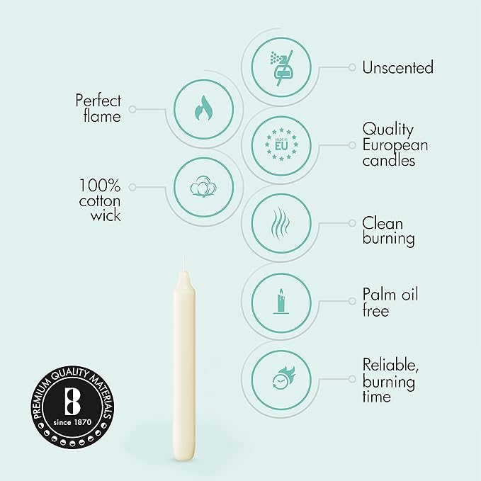 BOLSIUS Ivory Candlesticks - 2 Packs = Total 90 Candles - 6+ Hours - Premium European Quality - Consistent Smokeless Flame - Unscented Dripless Dinner Candles - Bloomnest