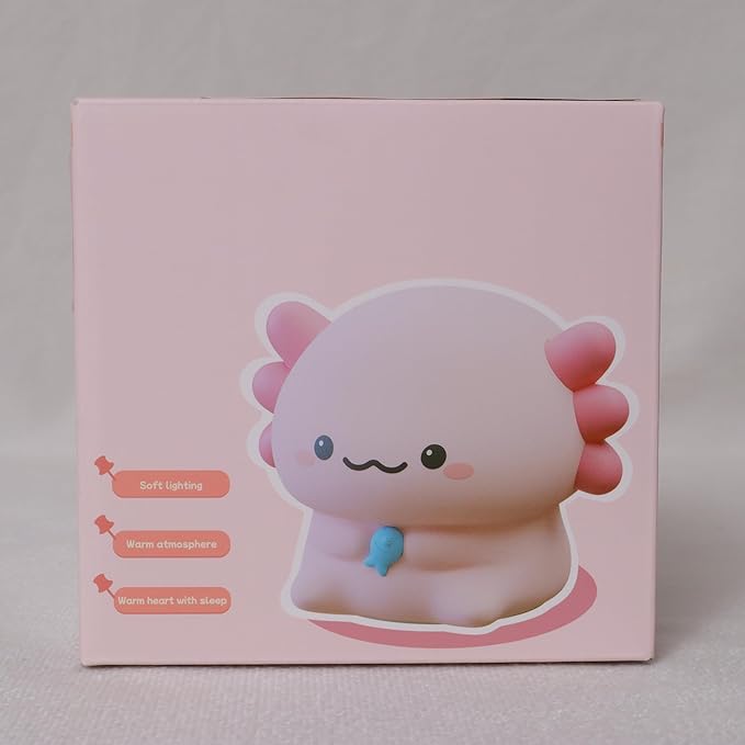 YuanDian Axolotl Night Light, Gift for Children and Babies, Decorate Kids' Bedroom with Cute Silicone Axolotl Nightlights, Christmas Birthday Gift for Girls Teens Toddlers and Adults - Bloomnest