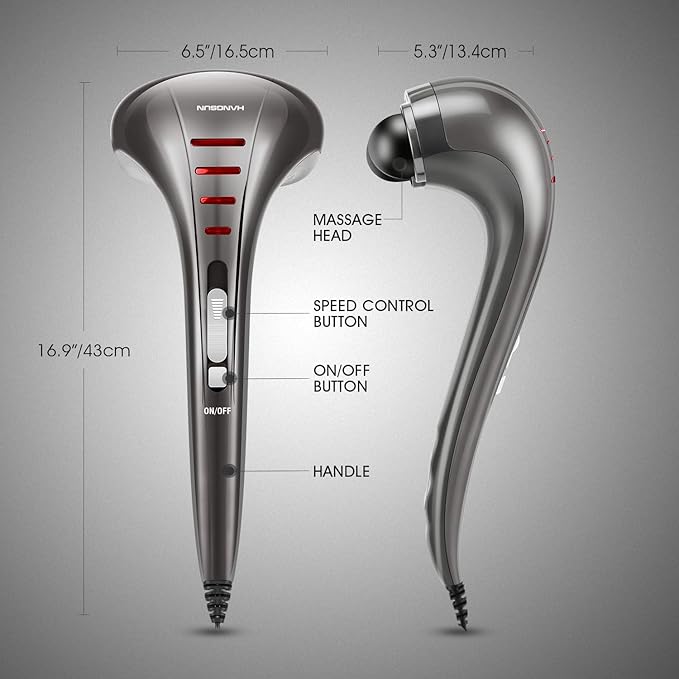 HANGSUN Handheld Neck Back Massager for Pain Relief Deep Tissue, Electric Double Head Percussion Massage MG460 for Shoulder, Leg, Foot, Muscles, Full Body - Bloomnest