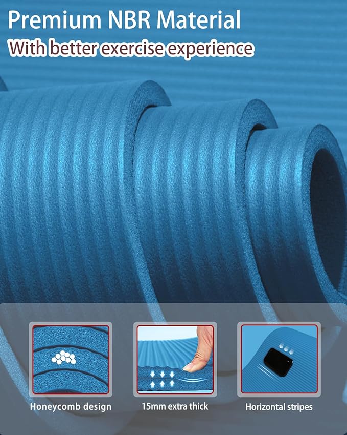 Yoga Mat Thick Wide Yoga Mats for Women Men Large Exercise Mat 78"x35" 1/2 Inch Workout Mat for Home Gym, with Carrying Yoga Bag