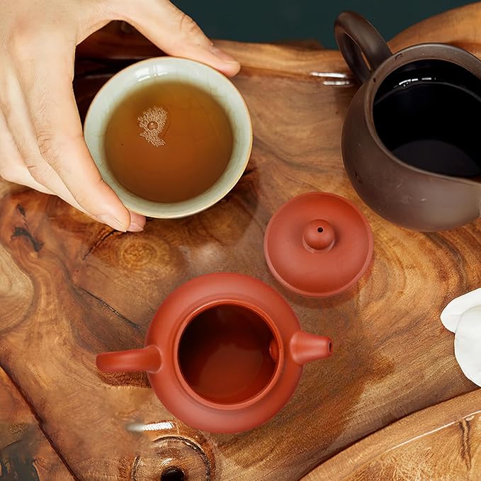 DOITOOL Purple Clay Tea Pot Small Handmade Yixing Teapot Lightweight for Home Tearoom Office Traditional Gongfu Tea Kettle Portable Practical