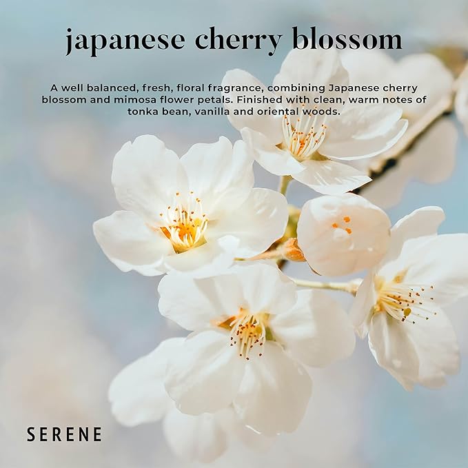 Hidden Label Large Scented Candle, Japanese Cherry Blossom, 30oz 3 Wick Huge Candle, Serene Collection Slow Burn Natural Soy Candles for Home Scented - Bloomnest