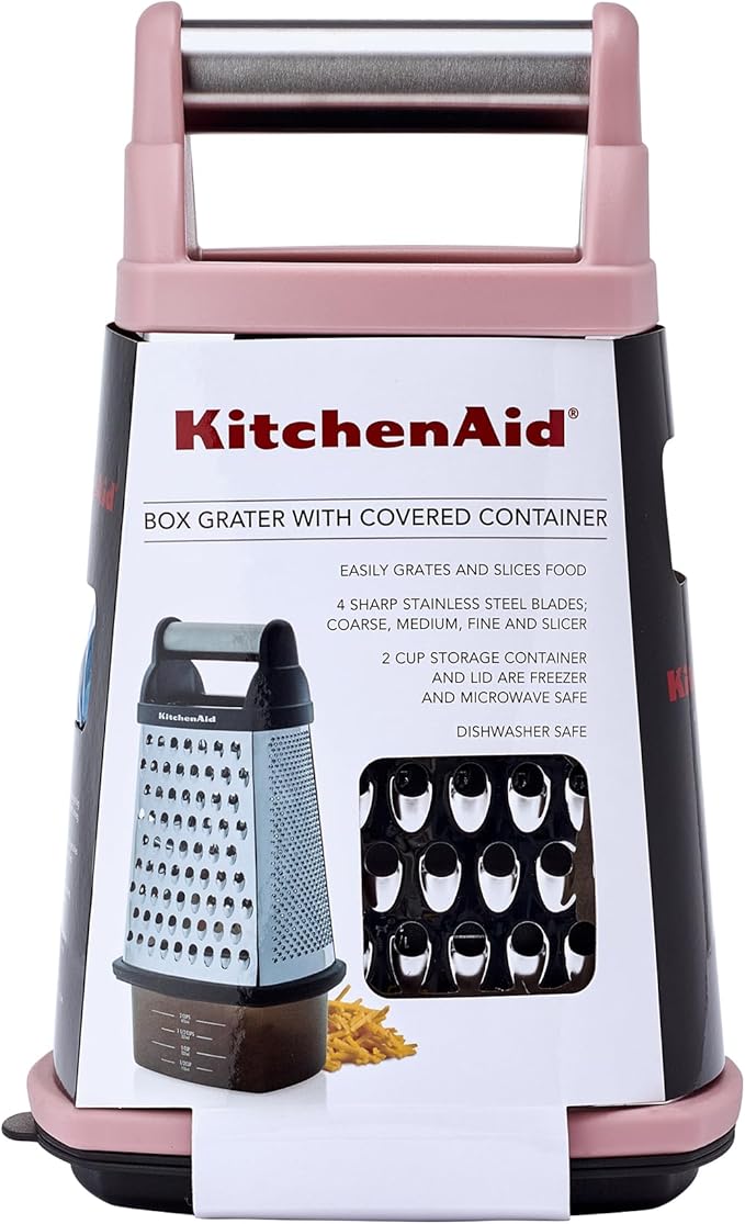KitchenAid Gourmet Box Grater, Dried Rose, 10 Inch - Bloomnest
