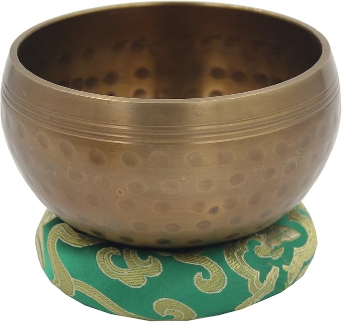 Silk Brocade Ring Cushion Pillow for Tibetan Singing Bowl Hand Made Nepal (Green) - Bloomnest