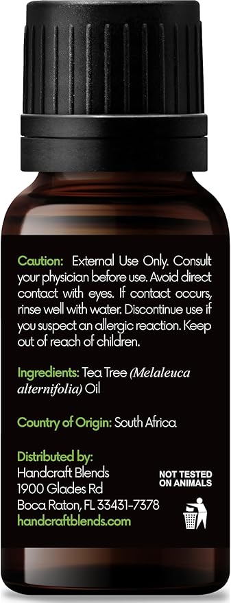 Handcraft Blends Tea Tree Essential Oil – 0.33 Fl Oz – 100% Pure and Natural – Premium Grade Essential Oil for Diffuser and Aromatherapy, Skin, Massage, Candle and Soap Making Fragrance - Bloomnest