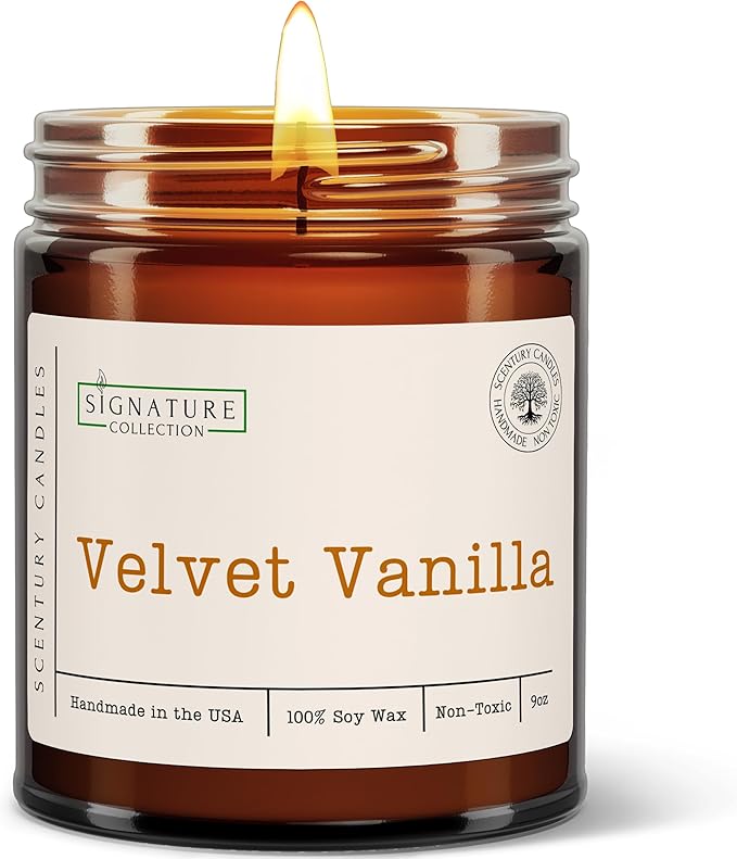 Velvet Vanilla Scented Candle, Many Scents to Choose from, All Natural Non-Toxic Soy Wax, Handmade in The USA (Velvet Vanilla) - Bloomnest