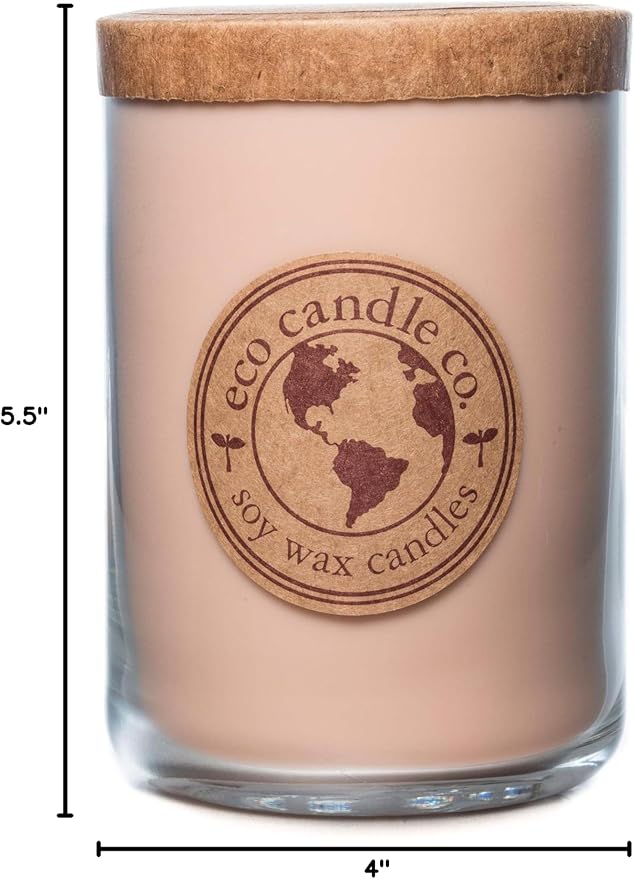 ECO CANDLE CO. Recycled Candle, Homesick, 26 oz. - Scents of Apples, Sugar, Butter, & Spices - 100% Soy Wax, No Lead, Kraft Paper Label & Lid, Hand Poured, Made from Midwest Grown Soybeans - Bloomnest