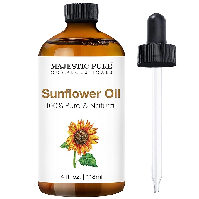 Majestic Pure Sunflower Essential Oil with Glass Dropper - Huge 4 Fl Oz - 100% Pure and Natural Black Pepper Oil - Premium Grade Essential Oils for Diffuser, Aromatherapy, Soap and Candle Making - Bloomnest