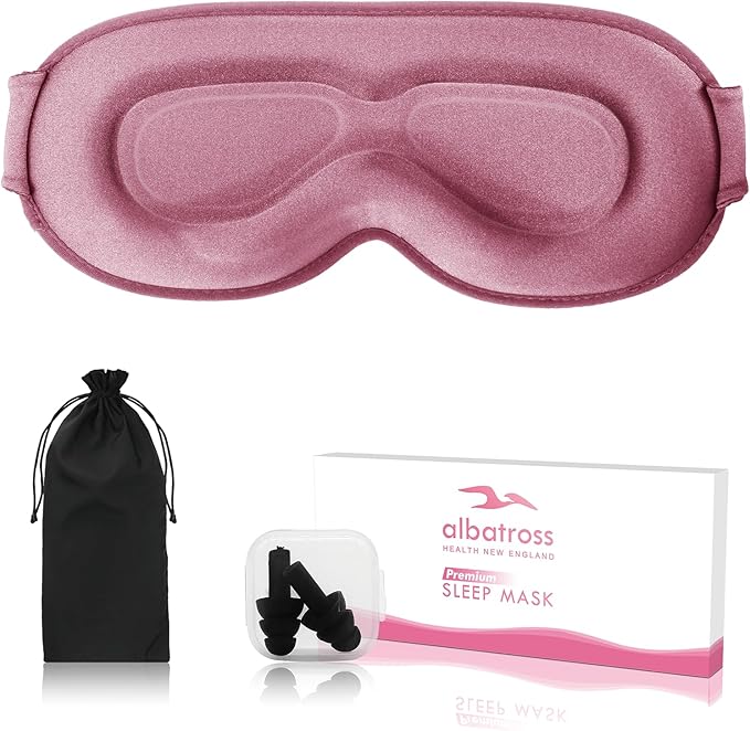 Sleep Eye Mask for Side Sleeper, Lash Extensions 3D Contoured Cup Sleeping Mask for Men Women, Travel Blackout Night Blindfold Eye Shade Cover with Adjustable Strap (Pink-Side Sleeper) - Bloomnest