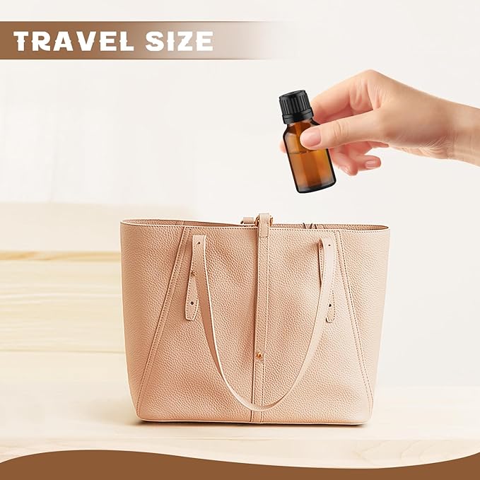 25 Pcs 15ml/0.5oz Essential Oil Bottles Amber Glass Bottle Refillable Small Oil Vial Sample Bottles Liquid Dispenser for Essential Oils Oil Blends Perfumes Lab Bloomnest