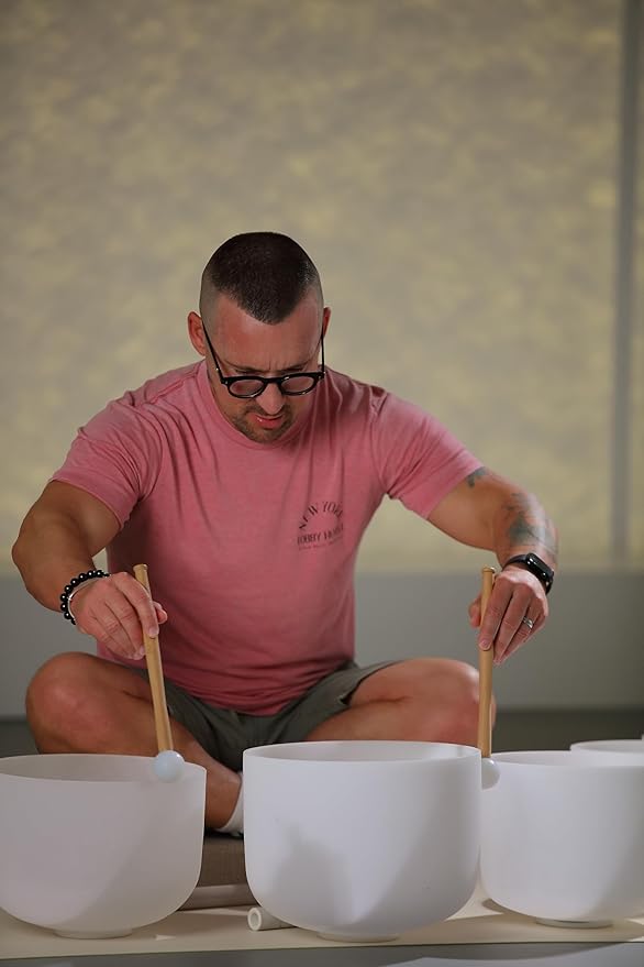 TOPFUND 12" Crystal Singing Bowl Mallet - Silicone Head & Raw Beech Handle | Precision-Crafted for Pure Sound