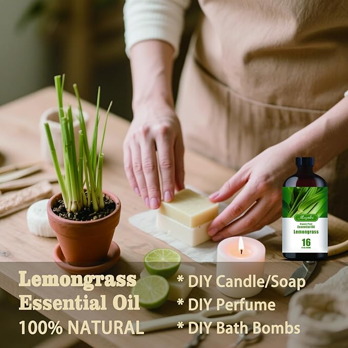 Lemongrass Essential Oil-Lemongrass Fragrance Oil 16.33oz (490ml)-100% Pure Natural Scent for Diffusers, Candles, Soap Making & Aromatherapy-Relaxing Home & Gift Essential Oil for Bath, Massage - Bloomnest
