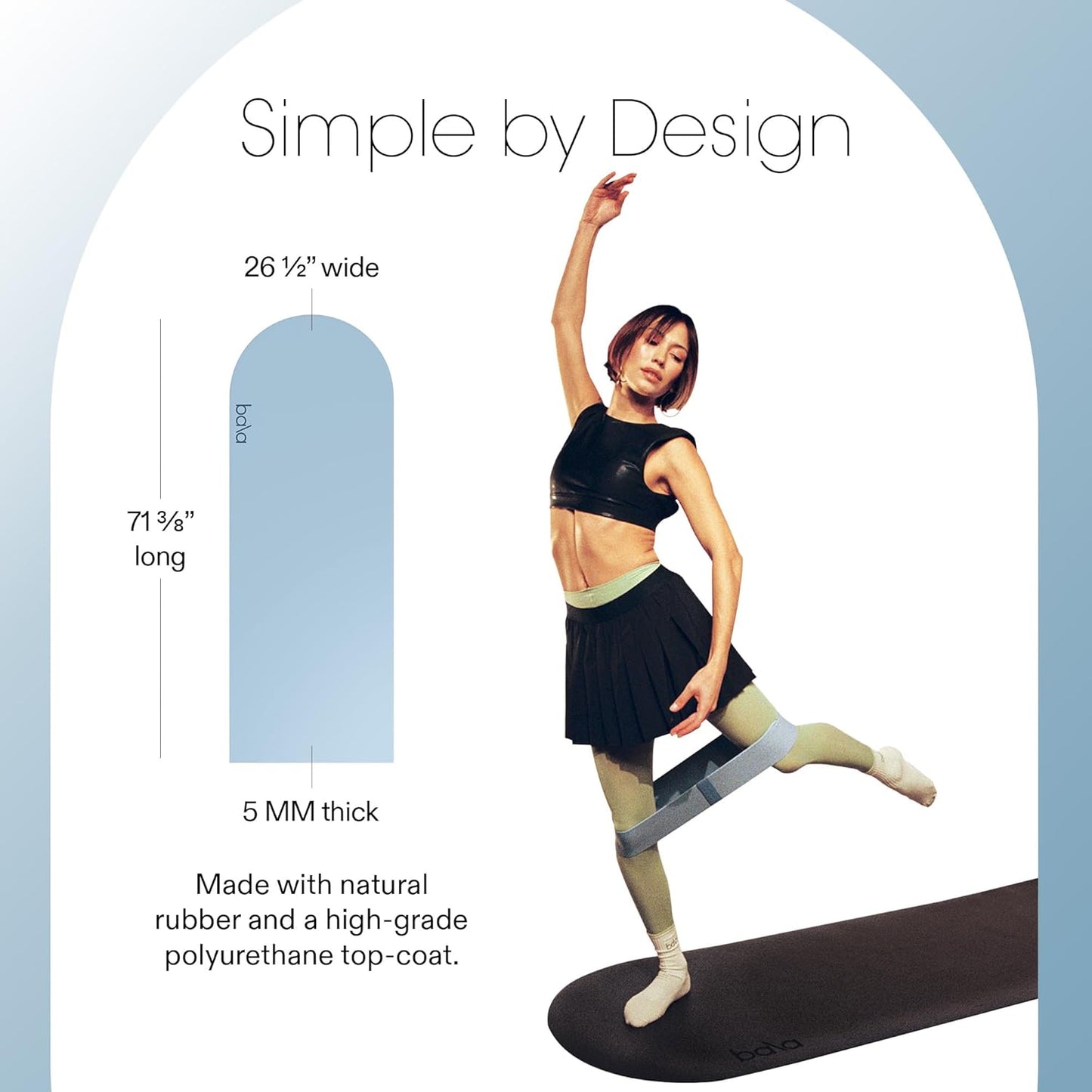 Bala Yoga Mat for Home Gym - Non Slip Exercise Mat for Home Workout, Stretching, Pilates, Aerobics & Floor & Fitness Work Out - Indoor Exercising Mat