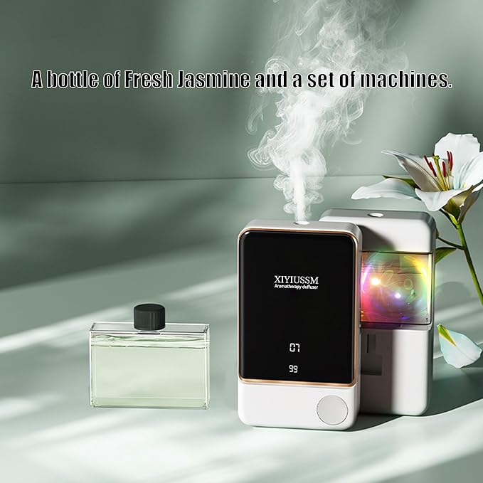 Waterless Essential Oil Diffuser for Home & Office Cordless Battery Operated Aroma Diffuser with 7 Mist Levels, Ultrasonic Air Freshener for Large Rooms Bedroom Bathroom Car Small & Portable - Bloomnest