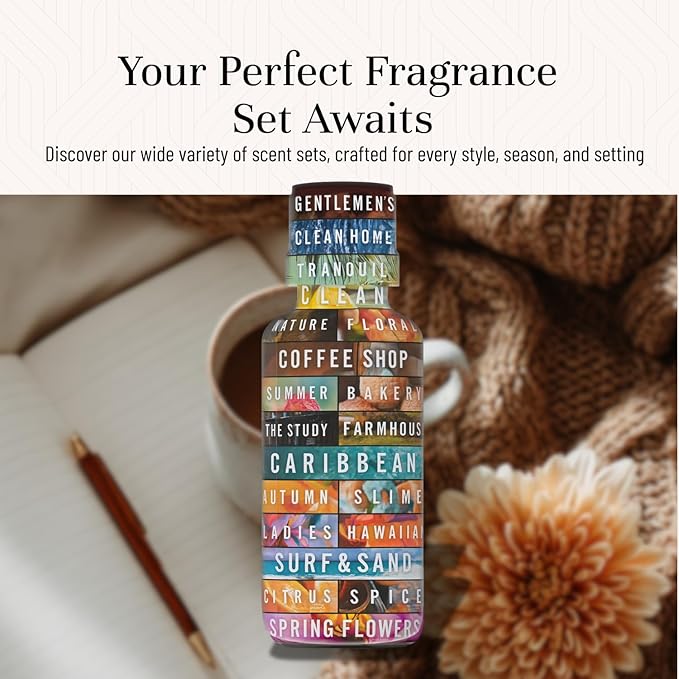 P&J Trading Cozy Home Set of 6 Fragrance Oils - Brown Sugar, Apple Pie, Coffee Cake, Café Mocha, Leather, Hot Chocolate Scented Oils for Candle Scents, Soap Making, Diffuser Oil - Bloomnest
