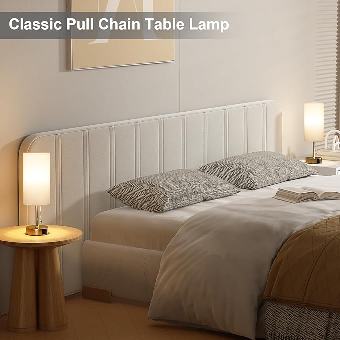 Gold Bedside Lamp for Bedroom Nightstand - Small Table Lamp with USB A + C Charging Port, 3 Color Temperatures Pull Chain Night Stand Light, Side Table Desk Reading Lamp for Living Room/Dorm Room - Bloomnest