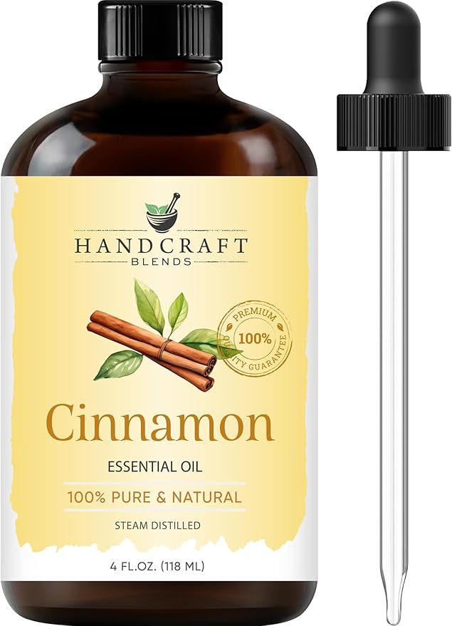 Handcraft Blends Cinnamon Essential Oil – Huge 4 Fl Oz – 100% Pure and Natural – Premium Grade Essential Oil for Diffuser and Aromatherapy, Skin, Massage, Candle and Soap Making Fragrance - Bloomnest
