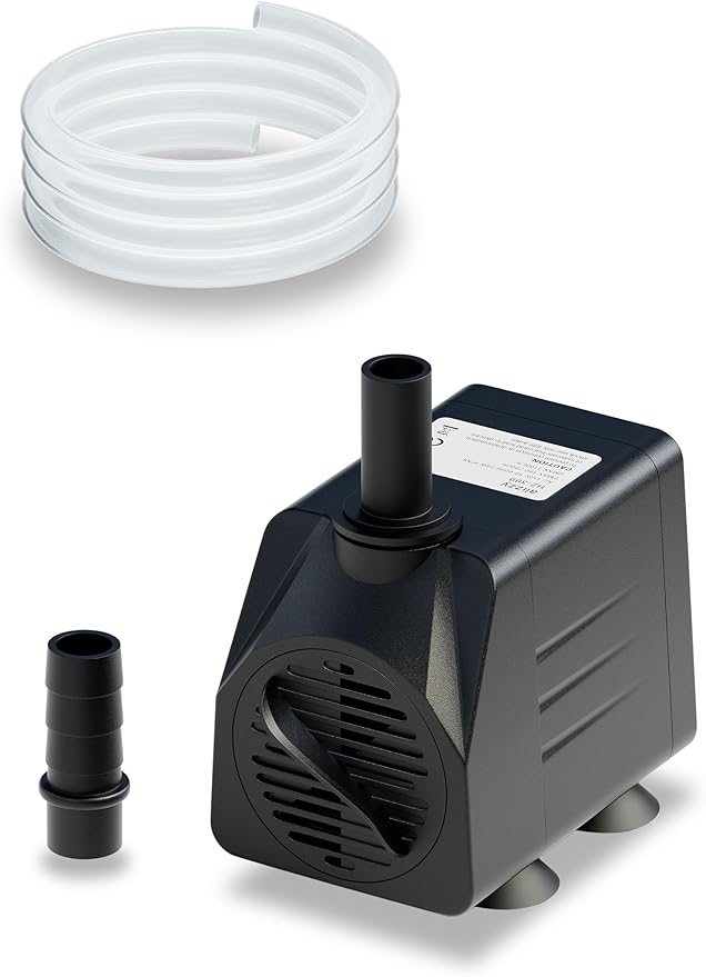 alizzy 150GPH Small Submersible Water Pump(570L/H, 10w), Ultra Quiet Water Fountain Pump with 4ft. High Lift and 6ft. power cord for Aquarium, Fish Tank, Water Feature, Pet Fountain and Hydroponics - Bloomnest